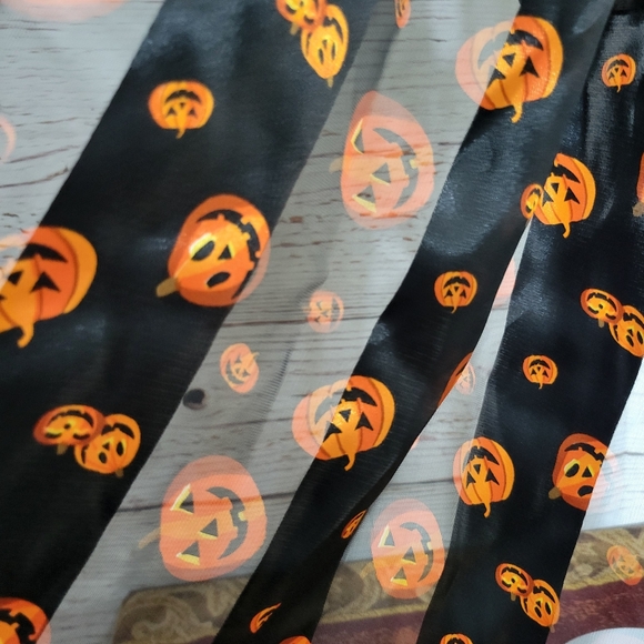 Pumpkin Shadow Stripe Faux Silk Scarf - Picture 6 of 11